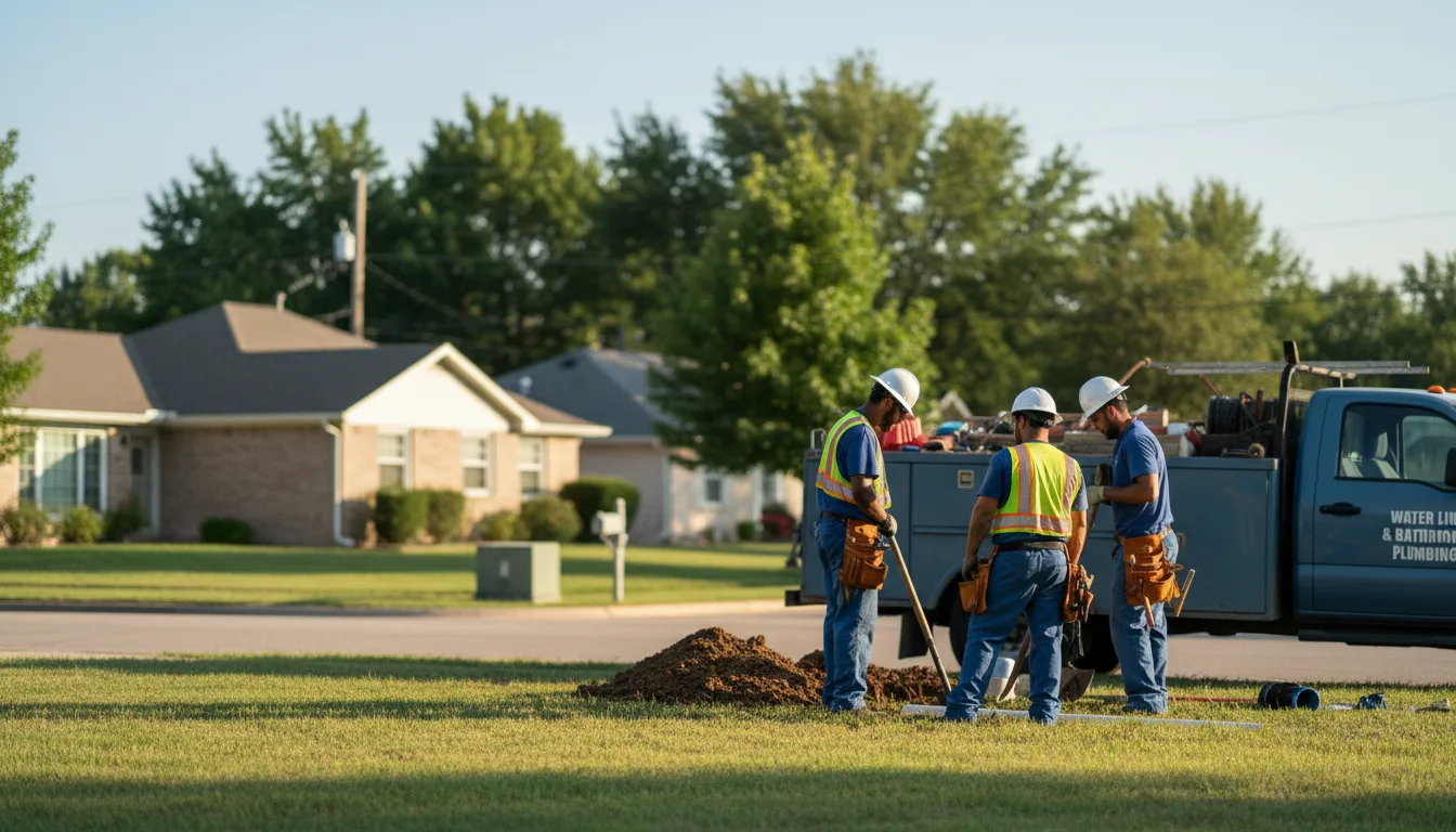 Residential water line and bathroom plumbing service in Meservey, IA